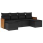 vidaXL 6-tlg. Garten-Sofagarnitur mit Kissen Schwarz Poly Rattan vidaXL 6-tlg. Garten-Sofagarnitur mit Kissen Schwarz Poly Rattan
