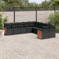 vidaXL 10-tlg. Garten-Sofagarnitur mit Kissen Schwarz Poly Rattan vidaXL 10-tlg. Garten-Sofagarnitur mit Kissen Schwarz Poly Rattan