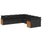 vidaXL 10-tlg. Garten-Sofagarnitur mit Kissen Schwarz Poly Rattan vidaXL 10-tlg. Garten-Sofagarnitur mit Kissen Schwarz Poly Rattan