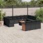 vidaXL 14-tlg. Garten-Sofagarnitur mit Kissen Schwarz Poly Rattan vidaXL 14-tlg. Garten-Sofagarnitur mit Kissen Schwarz Poly Rattan