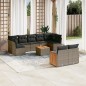 vidaXL 10-tlg. Garten-Sofagarnitur mit Kissen Grau Poly Rattan vidaXL 10-tlg. Garten-Sofagarnitur mit Kissen Grau Poly Rattan
