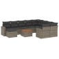 vidaXL 11-tlg. Garten-Sofagarnitur mit Kissen Grau Poly Rattan vidaXL 11-tlg. Garten-Sofagarnitur mit Kissen Grau Poly Rattan