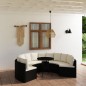 7-tlg. Garten-Sofagarnitur mit Auflagen Poly Rattan Schwarz 7-tlg. Garten-Sofagarnitur mit Auflagen Poly Rattan Schwarz