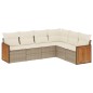 vidaXL 6-tlg. Garten-Sofagarnitur mit Kissen Beige Poly Rattan vidaXL 6-tlg. Garten-Sofagarnitur mit Kissen Beige Poly Rattan
