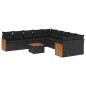 vidaXL 11-tlg. Garten-Sofagarnitur mit Kissen Schwarz Poly Rattan vidaXL 11-tlg. Garten-Sofagarnitur mit Kissen Schwarz Poly Rattan