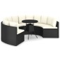 7-tlg. Garten-Sofagarnitur mit Auflagen Poly Rattan Schwarz 7-tlg. Garten-Sofagarnitur mit Auflagen Poly Rattan Schwarz