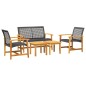 vidaXL 5-tlg. Garten-Lounge-Set Schwarz Poly Rattan und Akazienholz vidaXL 5-tlg. Garten-Lounge-Set Schwarz Poly Rattan und Akazienholz