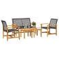 vidaXL 5-tlg. Garten-Lounge-Set Schwarz Poly Rattan und Akazienholz vidaXL 5-tlg. Garten-Lounge-Set Schwarz Poly Rattan und Akazienholz
