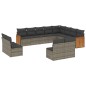 vidaXL 12-tlg. Garten-Sofagarnitur mit Kissen Grau Poly Rattan vidaXL 12-tlg. Garten-Sofagarnitur mit Kissen Grau Poly Rattan