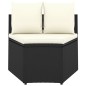 7-tlg. Garten-Sofagarnitur mit Auflagen Poly Rattan Schwarz 7-tlg. Garten-Sofagarnitur mit Auflagen Poly Rattan Schwarz