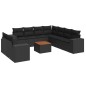 vidaXL 10-tlg. Garten-Sofagarnitur mit Kissen Schwarz Poly Rattan vidaXL 10-tlg. Garten-Sofagarnitur mit Kissen Schwarz Poly Rattan