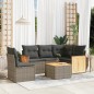 vidaXL 6-tlg. Garten-Sofagarnitur mit Kissen Grau Poly Rattan vidaXL 6-tlg. Garten-Sofagarnitur mit Kissen Grau Poly Rattan
