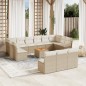vidaXL 14-tlg. Garten-Sofagarnitur mit Kissen Beige Poly Rattan vidaXL 14-tlg. Garten-Sofagarnitur mit Kissen Beige Poly Rattan