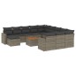 vidaXL 13-tlg. Garten-Sofagarnitur mit Kissen Grau Poly Rattan vidaXL 13-tlg. Garten-Sofagarnitur mit Kissen Grau Poly Rattan