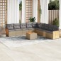 vidaXL 10-tlg. Garten-Sofagarnitur mit Kissen Beige Poly Rattan vidaXL 10-tlg. Garten-Sofagarnitur mit Kissen Beige Poly Rattan