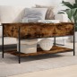 vidaXL Couchtisch Räuchereiche 100x50x50 cm Holzwerkstoff und Metall vidaXL Couchtisch Räuchereiche 100x50x50 cm Holzwerkstoff und Metall