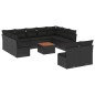 vidaXL 12-tlg. Garten-Sofagarnitur mit Kissen Schwarz Poly Rattan vidaXL 12-tlg. Garten-Sofagarnitur mit Kissen Schwarz Poly Rattan