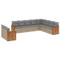 vidaXL 10-tlg. Garten-Sofagarnitur mit Kissen Beige Poly Rattan vidaXL 10-tlg. Garten-Sofagarnitur mit Kissen Beige Poly Rattan