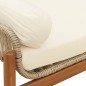 vidaXL Gartenbank mit Kissen Beige Poly Rattan Akazie vidaXL Gartenbank mit Kissen Beige Poly Rattan Akazie