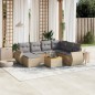 vidaXL 8-tlg. Garten-Sofagarnitur mit Kissen Beige Poly Rattan vidaXL 8-tlg. Garten-Sofagarnitur mit Kissen Beige Poly Rattan