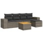 vidaXL 6-tlg. Garten-Sofagarnitur mit Kissen Grau Poly Rattan vidaXL 6-tlg. Garten-Sofagarnitur mit Kissen Grau Poly Rattan