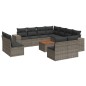 vidaXL 12-tlg. Garten-Sofagarnitur mit Kissen Grau Poly Rattan vidaXL 12-tlg. Garten-Sofagarnitur mit Kissen Grau Poly Rattan
