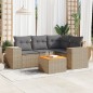 vidaXL 5-tlg. Garten-Sofagarnitur mit Kissen Beige Poly Rattan vidaXL 5-tlg. Garten-Sofagarnitur mit Kissen Beige Poly Rattan