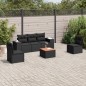 vidaXL 6-tlg. Garten-Sofagarnitur mit Kissen Schwarz Poly Rattan vidaXL 6-tlg. Garten-Sofagarnitur mit Kissen Schwarz Poly Rattan