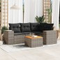 vidaXL 5-tlg. Garten-Sofagarnitur mit Kissen Grau Poly Rattan vidaXL 5-tlg. Garten-Sofagarnitur mit Kissen Grau Poly Rattan