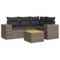vidaXL 5-tlg. Garten-Sofagarnitur mit Kissen Grau Poly Rattan vidaXL 5-tlg. Garten-Sofagarnitur mit Kissen Grau Poly Rattan
