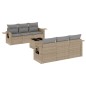 vidaXL 7-tlg. Garten-Sofagarnitur mit Kissen Beige Poly Rattan vidaXL 7-tlg. Garten-Sofagarnitur mit Kissen Beige Poly Rattan