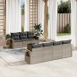 vidaXL 8-tlg. Garten-Sofagarnitur mit Kissen Grau Poly Rattan vidaXL 8-tlg. Garten-Sofagarnitur mit Kissen Grau Poly Rattan