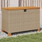 vidaXL Gartentruhe Beige 80x40x48 cm Poly Rattan Akazienholz vidaXL Gartentruhe Beige 80x40x48 cm Poly Rattan Akazienholz