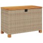 vidaXL Gartentruhe Beige 80x40x48 cm Poly Rattan Akazienholz vidaXL Gartentruhe Beige 80x40x48 cm Poly Rattan Akazienholz