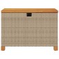 vidaXL Gartentruhe Beige 80x40x48 cm Poly Rattan Akazienholz vidaXL Gartentruhe Beige 80x40x48 cm Poly Rattan Akazienholz