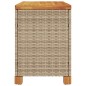vidaXL Gartentruhe Beige 80x40x48 cm Poly Rattan Akazienholz vidaXL Gartentruhe Beige 80x40x48 cm Poly Rattan Akazienholz