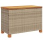vidaXL Gartentruhe Beige 80x40x48 cm Poly Rattan Akazienholz vidaXL Gartentruhe Beige 80x40x48 cm Poly Rattan Akazienholz