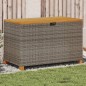 vidaXL Gartentruhe Grau 110x55x63 cm Poly Rattan Akazienholz vidaXL Gartentruhe Grau 110x55x63 cm Poly Rattan Akazienholz
