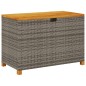 vidaXL Gartentruhe Grau 110x55x63 cm Poly Rattan Akazienholz vidaXL Gartentruhe Grau 110x55x63 cm Poly Rattan Akazienholz