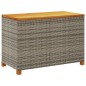 vidaXL Gartentruhe Grau 110x55x63 cm Poly Rattan Akazienholz vidaXL Gartentruhe Grau 110x55x63 cm Poly Rattan Akazienholz