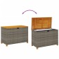 vidaXL Gartentruhe Grau 110x55x63 cm Poly Rattan Akazienholz vidaXL Gartentruhe Grau 110x55x63 cm Poly Rattan Akazienholz