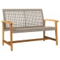 vidaXL Gartenbank Grau 112 cm Poly Rattan und Akazienholz vidaXL Gartenbank Grau 112 cm Poly Rattan und Akazienholz