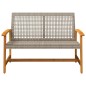 vidaXL Gartenbank Grau 112 cm Poly Rattan und Akazienholz vidaXL Gartenbank Grau 112 cm Poly Rattan und Akazienholz