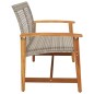 vidaXL Gartenbank Grau 112 cm Poly Rattan und Akazienholz vidaXL Gartenbank Grau 112 cm Poly Rattan und Akazienholz