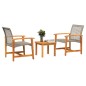 vidaXL 3-tlg. Bistro-Set Grau Poly Rattan und Akazienholz vidaXL 3-tlg. Bistro-Set Grau Poly Rattan und Akazienholz