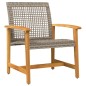 vidaXL 3-tlg. Bistro-Set Grau Poly Rattan und Akazienholz vidaXL 3-tlg. Bistro-Set Grau Poly Rattan und Akazienholz