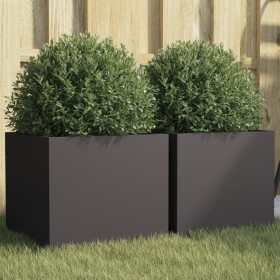 vidaXL Pflanzkübel 2 Stk. Schwarz 32x30x29 cm Kaltgewalzter Stahl