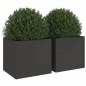 vidaXL Pflanzkübel 2 Stk. Schwarz 32x30x29 cm Kaltgewalzter Stahl vidaXL Pflanzkübel 2 Stk. Schwarz 32x30x29 cm Kaltgewalzter Stahl