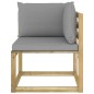 Garten-Ecksofa mit Kissen in Grün Imprägniertes Kiefernholz Garten-Ecksofa mit Kissen in Grün Imprägniertes Kiefernholz