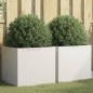 vidaXL Pflanzkübel 2 Stk. Weiß 49x47x46 cm Kaltgewalzter Stahl vidaXL Pflanzkübel 2 Stk. Weiß 49x47x46 cm Kaltgewalzter Stahl